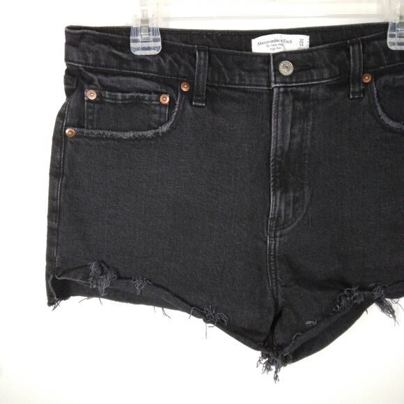 Abercrombie & Fitch High Rise Mom Shorts Black size 32 - Picture 3 of 7